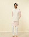 Manyavar Men Rosewater Pink Floral Patterned Jacket