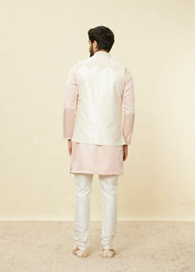 alt message - Manyavar Men Rosewater Pink Floral Patterned Jacket image number 3