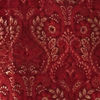 Red Brocade Nehru Jacket with Pocket Square