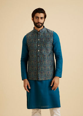Manyavar Men Sun-Kissed Yellow Kurta
