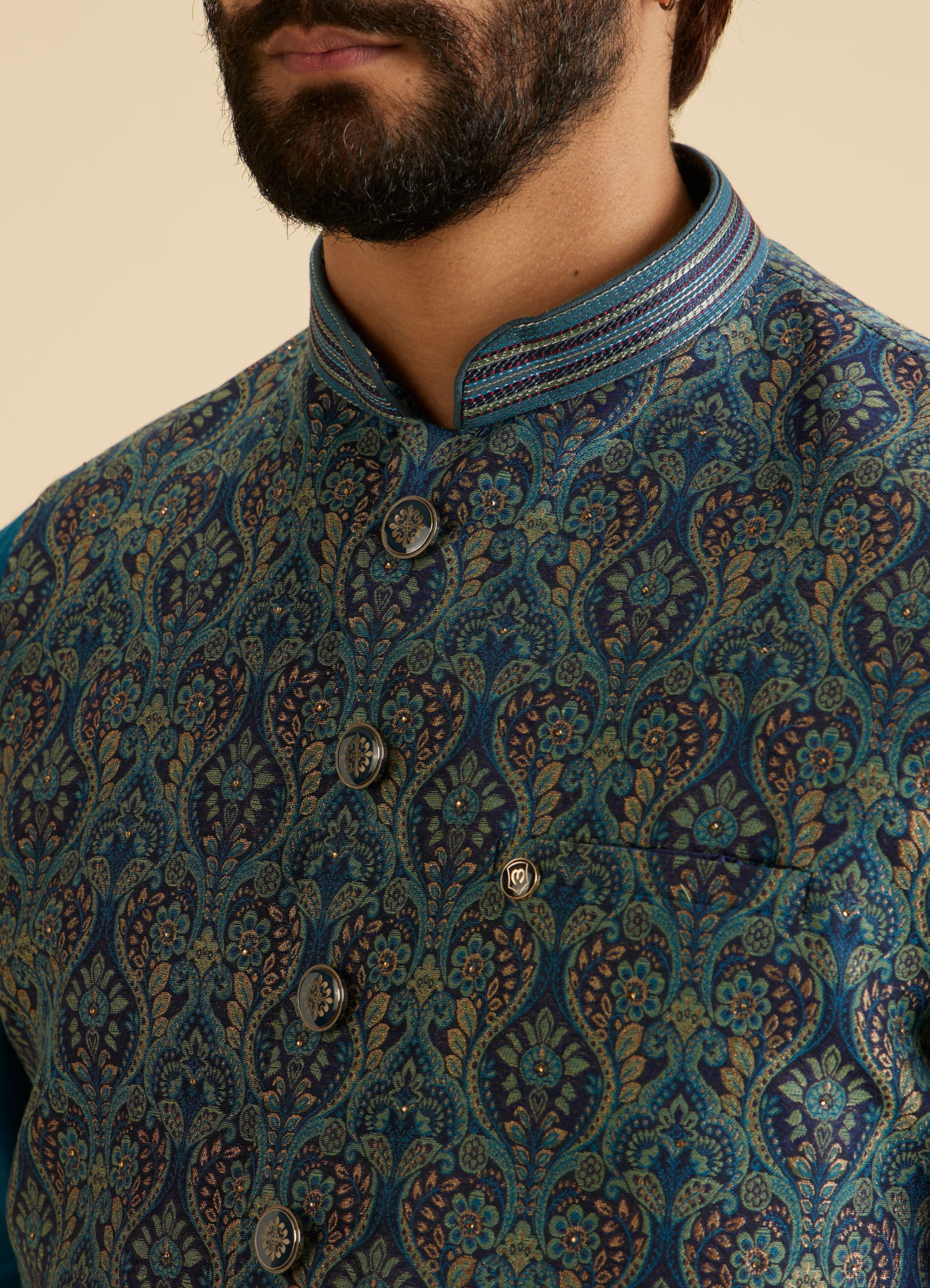 Manyavar Men Sun-Kissed Yellow Kurta