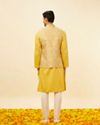 Manyavar Men Marigold Yellow Shankh Motif Jacket