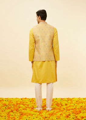 Marigold Yellow Shankh Motif Jacket image number 3