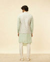 Manyavar Men Pistachio Green Buta Jaal Patterned Jacket image number 3