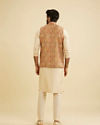 Manyavar Men Brocade Fawn Hue Nehru Jacket image number 3