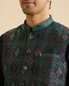 Manyavar Men Dark Blue Elegance Nehru Jacket