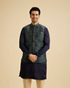 Manyavar Men Dark Blue Elegance Nehru Jacket