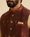 Manyavar Men Maroon Majesty Nehru Jacket