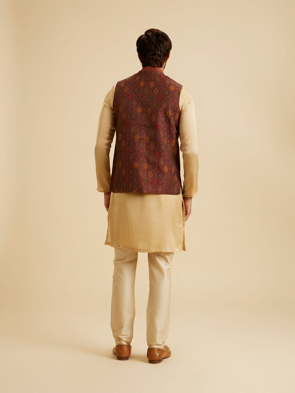 Manyavar Men Maroon Majesty Nehru Jacket