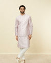 alt message - Manyavar Men Cherry Blossom Pink Medallion Patterned Jacket image number 2