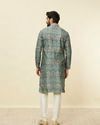 Manyavar Men Tea Green Courtly Print Jacket