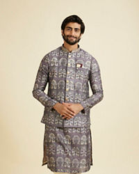 Manyavar Men Lilac Charm Élan Nehru Jacket