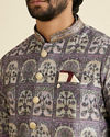 Manyavar Men Lilac Charm &Eacute;lan Nehru Jacket