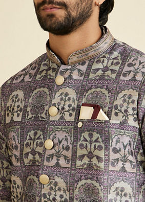 Manyavar Men Lilac Charm &Eacute;lan Nehru Jacket
