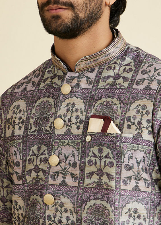 Manyavar Men Lilac Charm Élan Nehru Jacket