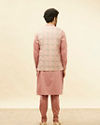 Manyavar Men Sherbet Pink Kaleidoscopic Printed Sequined Jacket