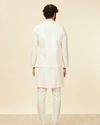 Manyavar Men Warm White Floral Printed Nehru Jacket