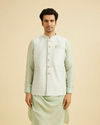 Manyavar Men Warm White Imperial Printed Sequined Jacket