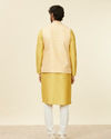 alt message - Manyavar Men Yellow Floral Printed Nehru jacket image number 3