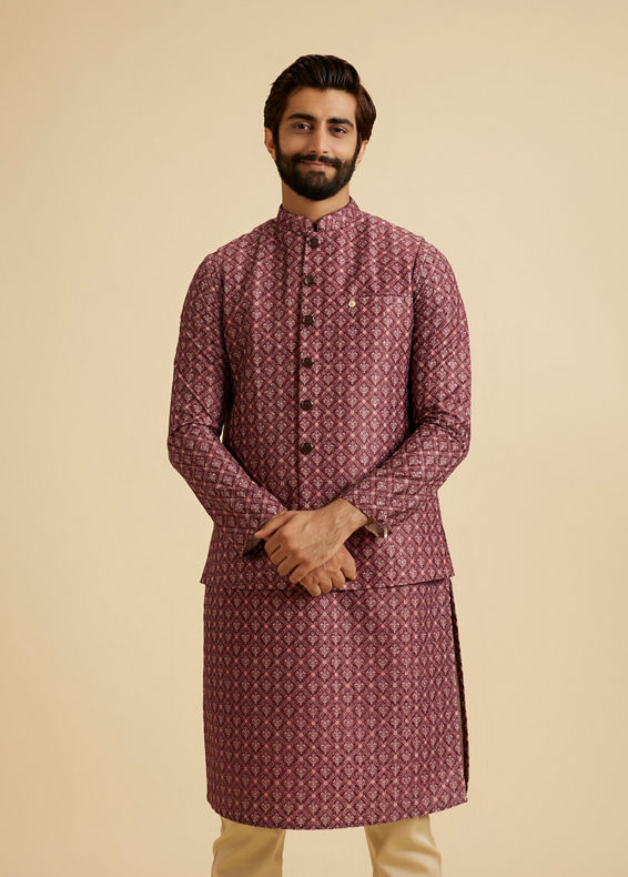 Manyavar Men Rustic Elegance Nehru Jacket