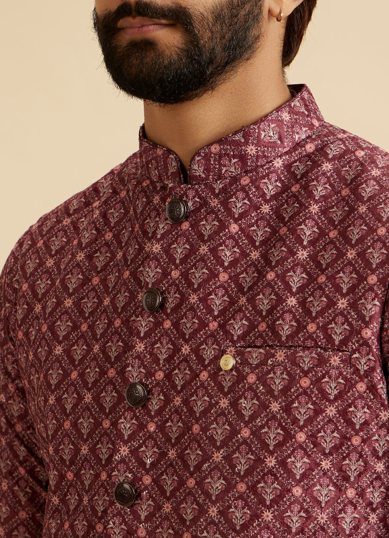Manyavar Men Rustic Elegance Nehru Jacket