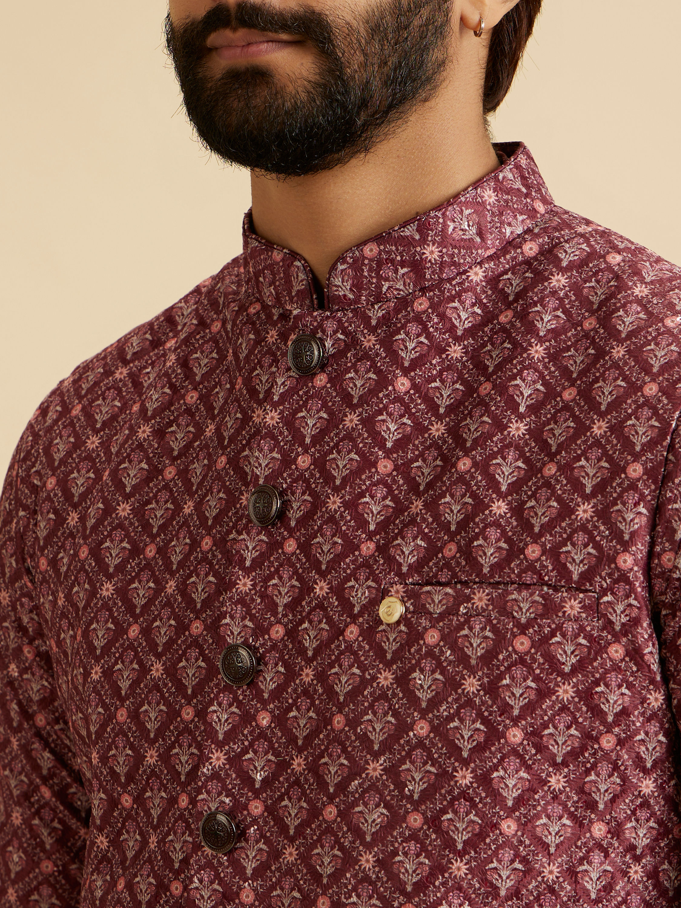 Manyavar Men Rustic Elegance Nehru Jacket