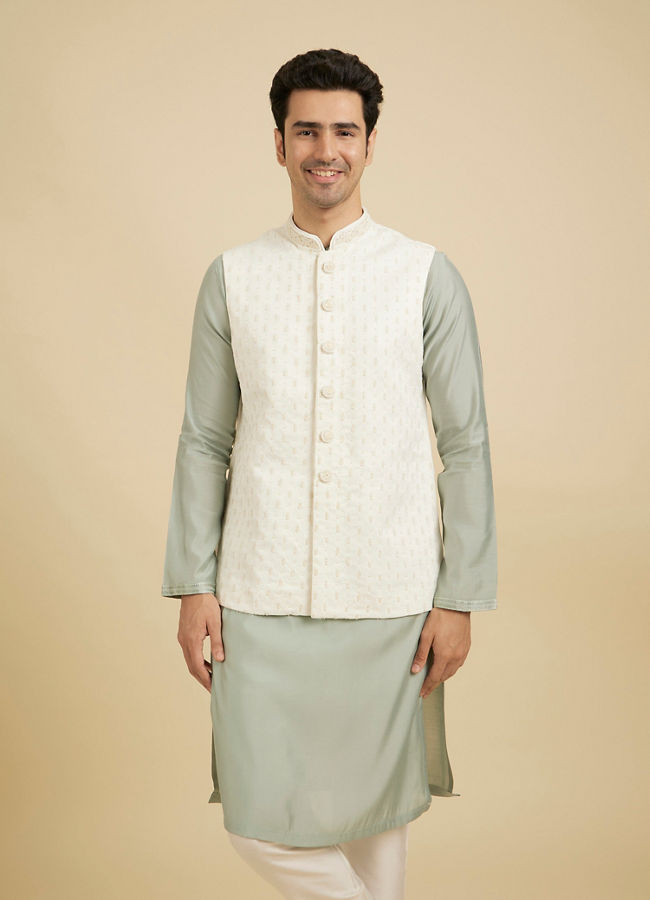 Manyavar Men Flamboyant Brocade Nehru Jacket image number 0