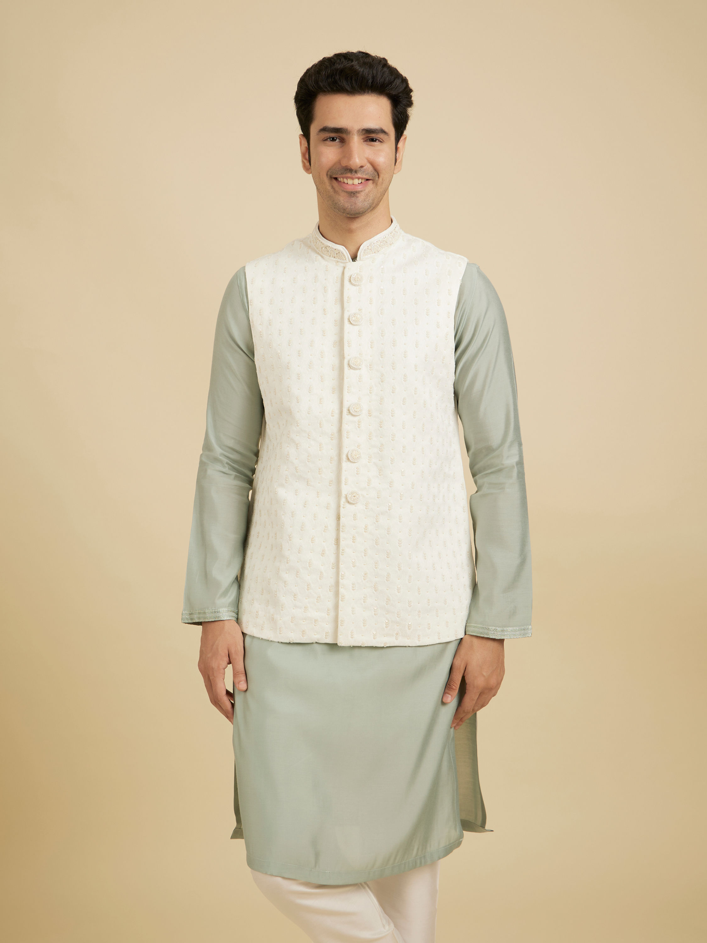 Manyavar Men Flamboyant Brocade Nehru Jacket