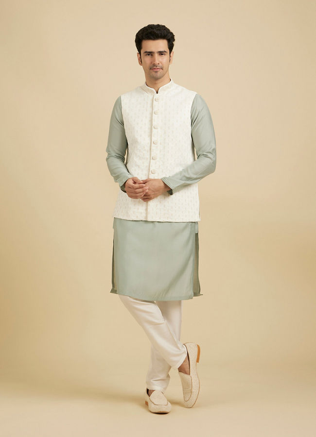 Manyavar Men Flamboyant Brocade Nehru Jacket image number 2