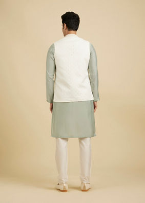 Manyavar Men Flamboyant Brocade Nehru Jacket image number 3