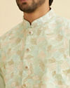 Manyavar Men Radiant Light Mid Green Nehru Jacket