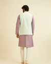 alt message - Manyavar Men Radiant Light Mid Green Nehru Jacket image number 3