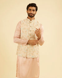 Manyavar Men Peach Radiance Nehru Jacket