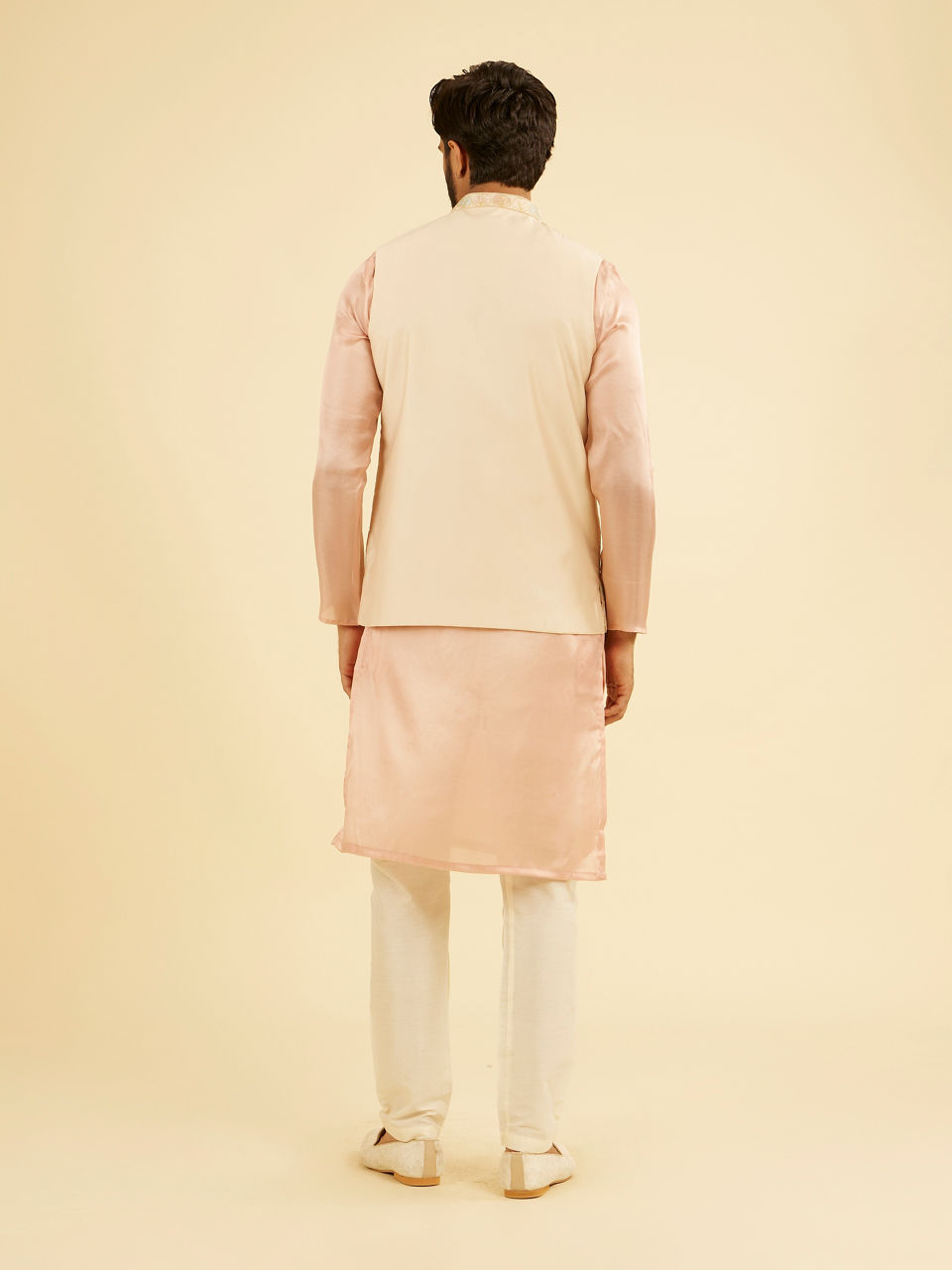 Manyavar Men Peach Radiance Nehru Jacket