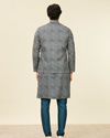 Manyavar Men Dark Blue Self Patterned Nehru Jacket