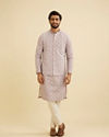 Manyavar Men Lilac Buta Jaal Patterned Jacket image number 2