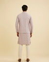 Manyavar Men Lilac Buta Jaal Patterned Jacket image number 3