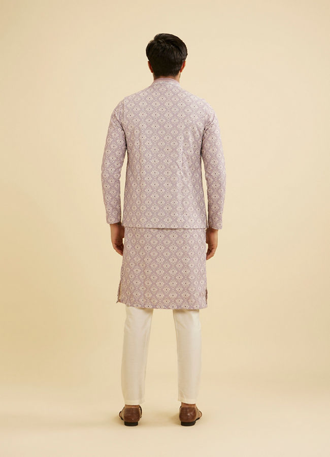 Manyavar Men Lilac Buta Jaal Patterned Jacket