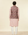 alt message - Manyavar Men Mauve Wine Floral Printed Nehru Jacket image number 3