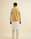 alt message - Manyavar Men Mustard Yellow Bandhani Print Nehru Jacket image number 3