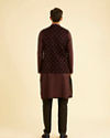 Manyavar Men Velvety Wine Embroidered Nehru Jacket