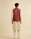 alt message - Manyavar Men Rust Aztec Inspired Print Nehru Jacket image number 5