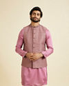 Manyavar Men Dusty Pink Elegance Nehru Jacket