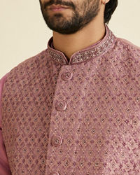 Manyavar Men Dusty Pink Elegance Nehru Jacket