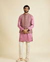 Manyavar Men Dusty Pink Elegance Nehru Jacket