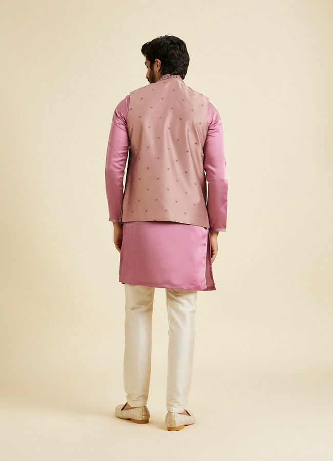 Manyavar Men Dusty Pink Elegance Nehru Jacket