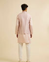 Manyavar Men Peach Buta Jaal Print Nehru Jacket