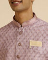 alt message - Manyavar Men Dusty Pink Buta Jaal Print Nehru Jacket image number 1