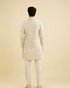 Manyavar Men Light Cream Conch Shell Motifs Nehru Jacket