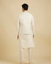 Manyavar Men Warm White Bel Buti Patterned Nehru Jacket image number 2